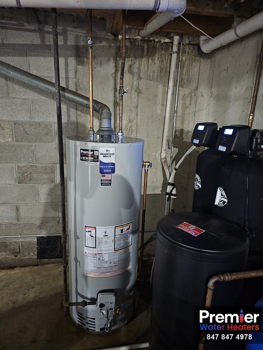 Bradford White 50-gallon water heater installed same day Hawthorn Woods IL Premier Water Heaters