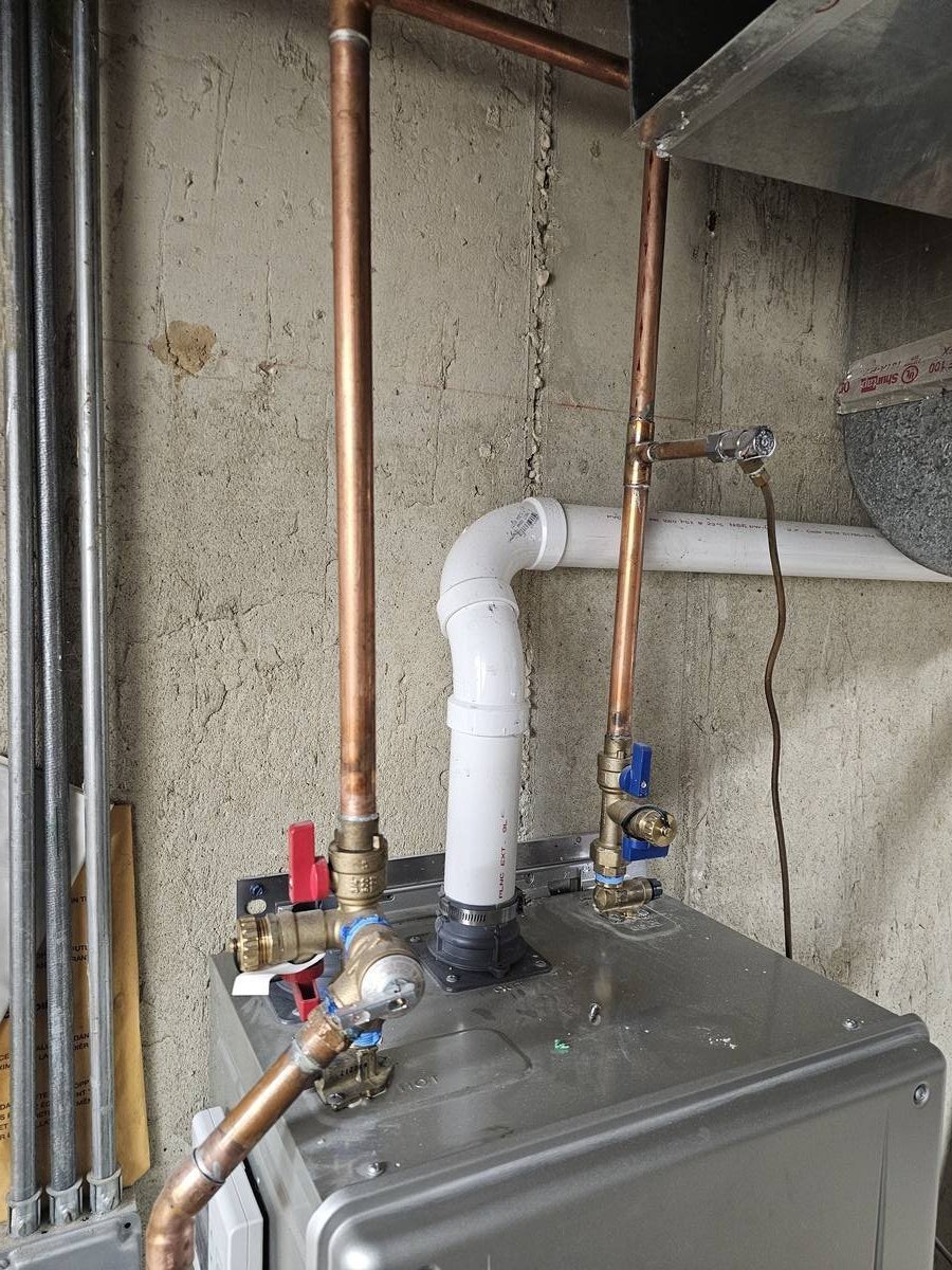 Tankless copper piping detail Highland Park area IL Premier Water Heaters
