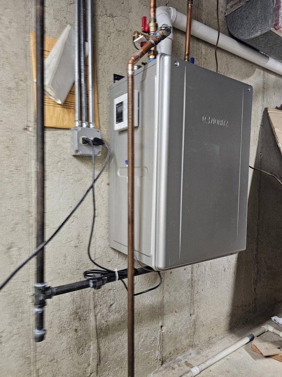 Noritz tankless water heater installed Northbrook area IL Premier Water Heaters