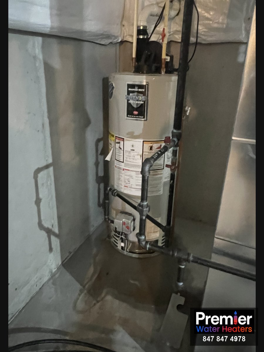 Bradford White Defender power vent water heater before replacement South Elgin IL Premier Water Heaters