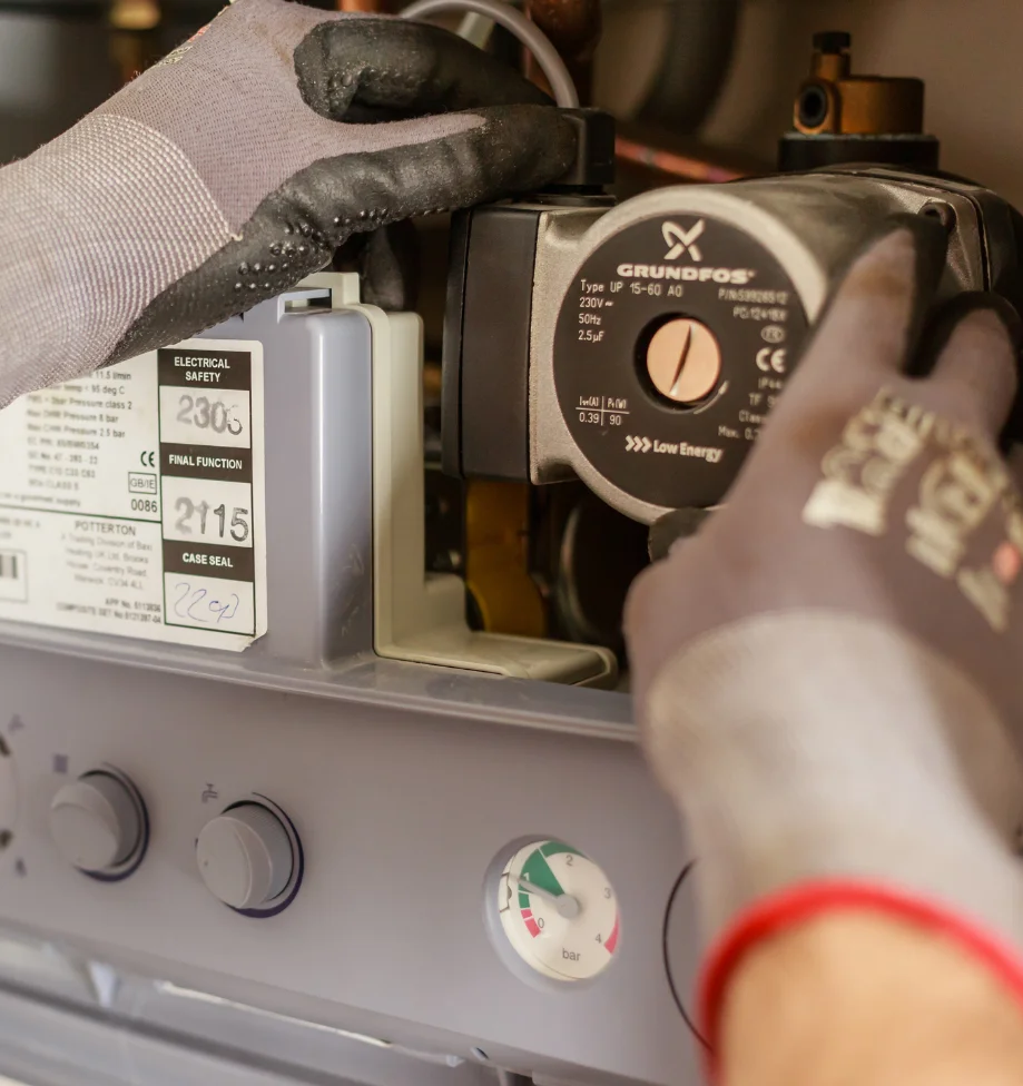 Grundfos-circulation-pump-repair-on-potterton-boiler